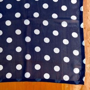 Polka Dot Navy Chiffon Scarf/Bandana